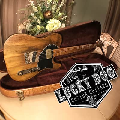Lucky Dog Televangelist Custom relic aged telecaster tele guitar + gatorskin embossed teardrop case image 2