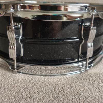 Ludwig LM404 Acrolite 5x14" 8-Lug Aluminum Snare Drum with Black/White Badge 1994 - 2012 - Black Galaxy image 7