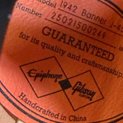 2025 Epiphone Inspired By Gibson Custom Shop 1942 Banner J45 Vintage Sunburst New Unplayed Auth Dlr 4lbs10oz #249 image 22