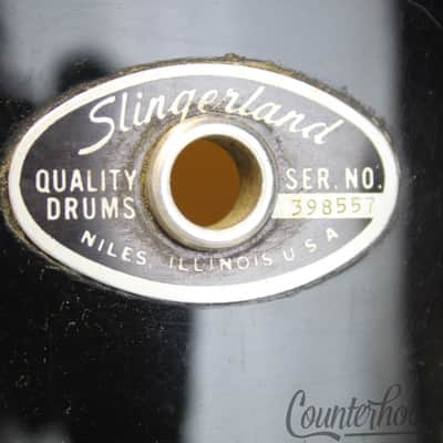 *Slingerland 22x14"Black Beauty Bass Drum 3Ply Sound King USA Vintage 70s Chrome image 4