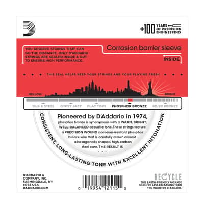D'Addario EJ17 Phosphor Bronze Acoustic Guitar Strings, Medium, 13-56 image 2