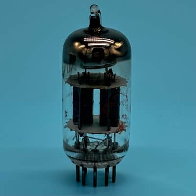 1960s General Electric 12AU7A ECC82 Vintage GE Black Plate Halo Getter Tube!T318 image 3