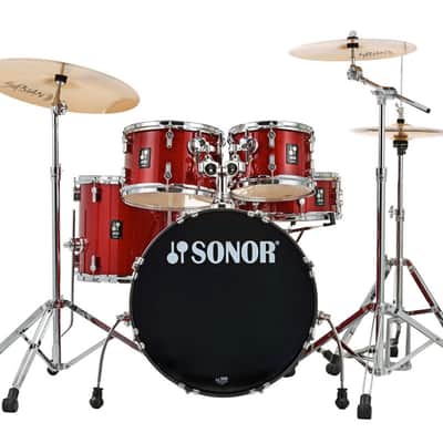 Sonor AQX Studio Drum Set - Red Midnight Sparkle w/ Hardware (AQX-STUDIO-NC-RMS) image 4
