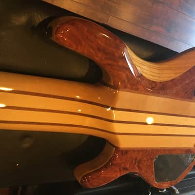 Wolf 7 String Bass Gloss Quilted Bubinga Top Neck-Thru w/ Gigbag image 11