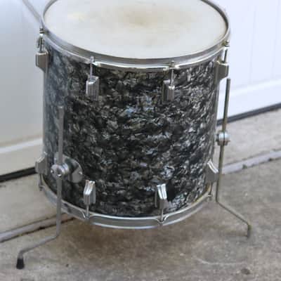 Rogers Holiday 16 x 16 floor tom fullerton 1960's  - black diamond pearl image 1