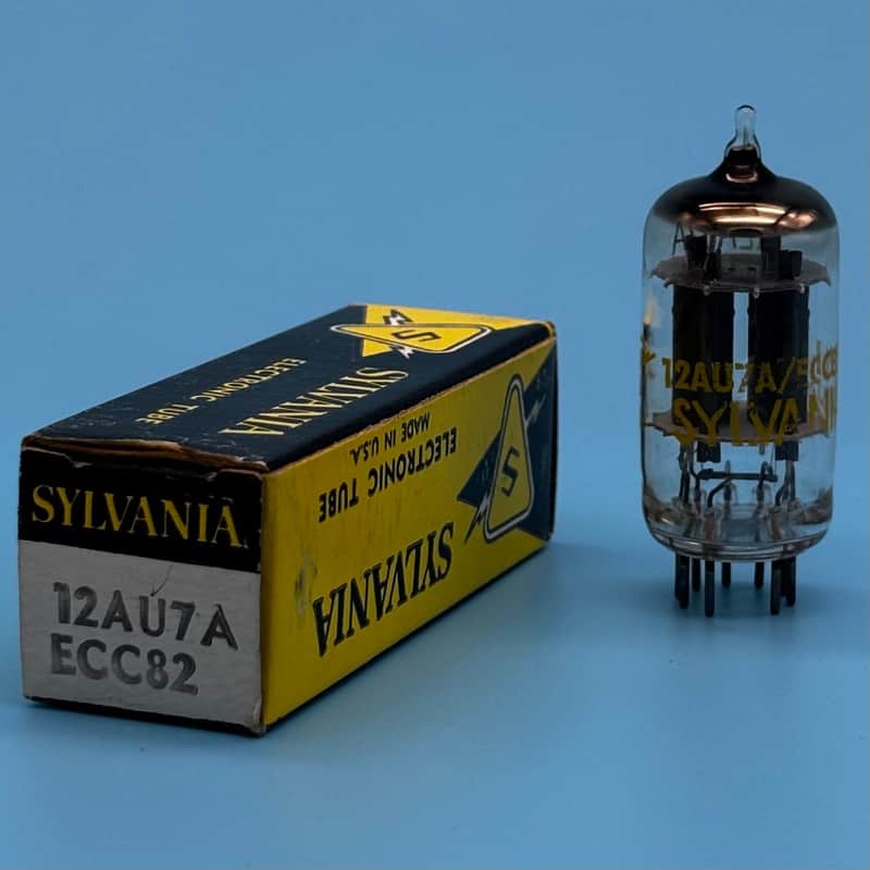 1960s Sylvania 12AU7 ECC82 Vintage Long Plate Halo Getter Preamp Tube! T327 image 1