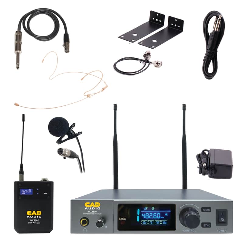 CAD WX1800BP UHF Wireless BodyPack System w/  Headset & Cable - (550 to 590 MHz) image 1