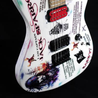 Custom Painted And Upgraded Dean Custom Zone Guitar - Aged and Worn With Graphics And Reverse Headstock image 3