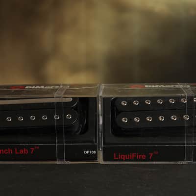 DiMarzio Liquifire 7 String Neck & Crunch Lab 7 String Bridge Set Black Pickups image 1