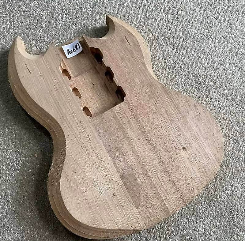 Unfinished Mahogany HHH Guitar Body DIY Project image 1