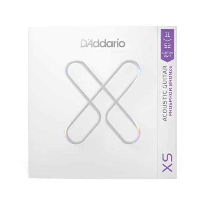 D'Addario XSAPB1152 11-52 Custom Light XS Phosphor Bronze Coated Acoustic Guitar Strings image 1
