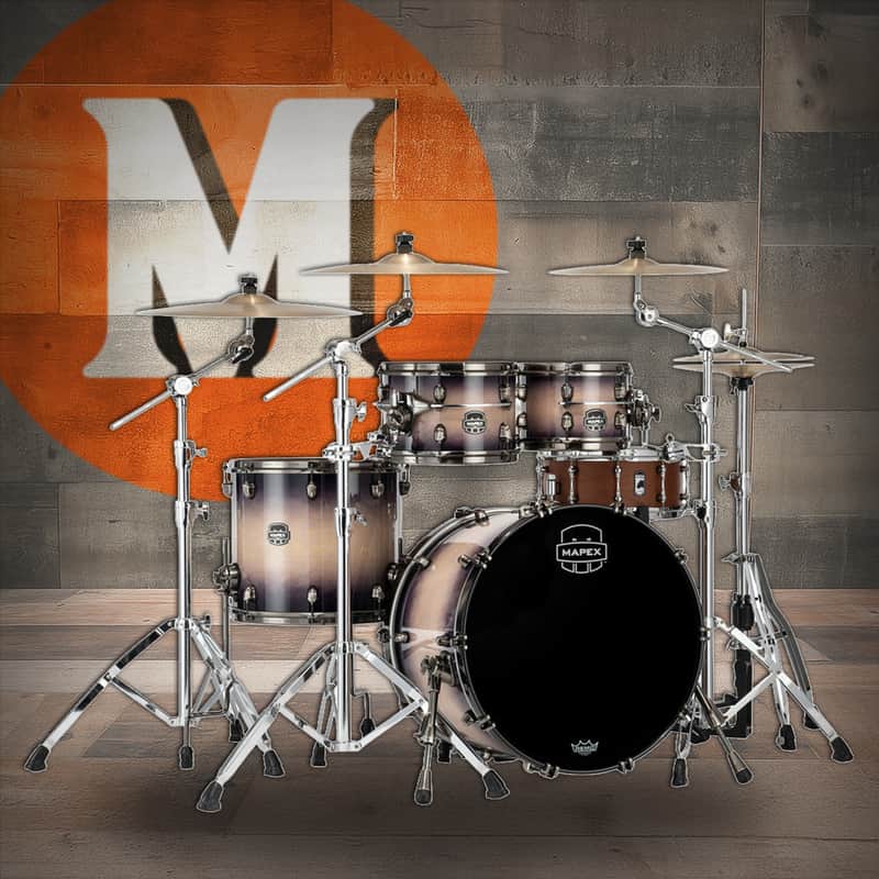 Mapex Saturn Evolution Classic 4-Piece Shell Pack (No Snare) - Exotic Violet Burst (SE529XEMBPZ) image 1