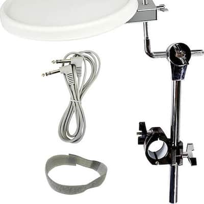 KAT 11-Inch White Dual Pad with Tom Arm, Clamp, 8-Foot Cable, and Velcro Tie image 2