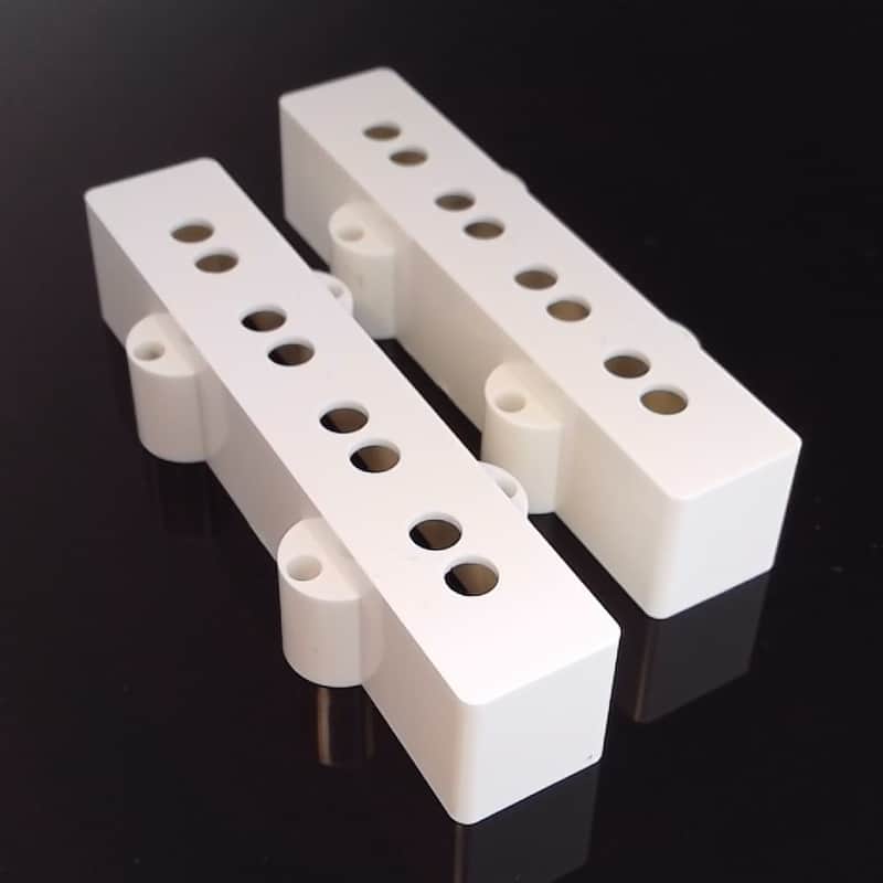 True Custom Shop® White Neck & Bridge Pickup Cover Set for Fender Jazz Bass image 1