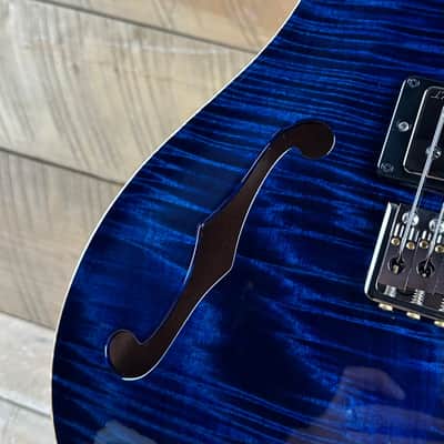 PRS Wood Library Custom 24 Semi-Hollow Flame Maple 10 Top - Whale Blue 386418 image 4