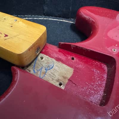 1975 Fender Musicmaster Bass - Dakota Red - OHSC image 15