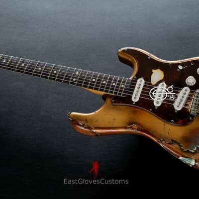 Fender Stratocaster 60th Anniversary Rusty Gold Heavy Aged Relic by East Gloves Customs image 13