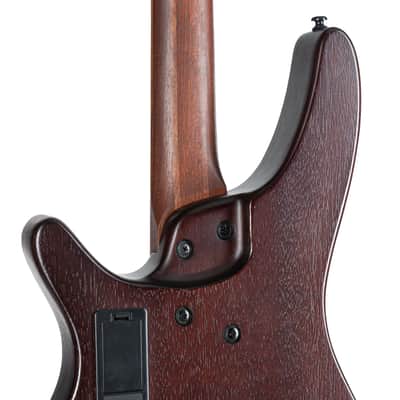 Ibanez Bass Workshop SRH500F-NNF Aerium Fretless Natural Browned Burst Flat - 4-String Electric Bass image 8