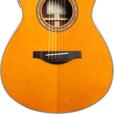 Yamaha LS-TA TransAcoustic Grand Concert Acoustic-Electric Guitar, Solid Spruce Top, Vintage Tint image 2