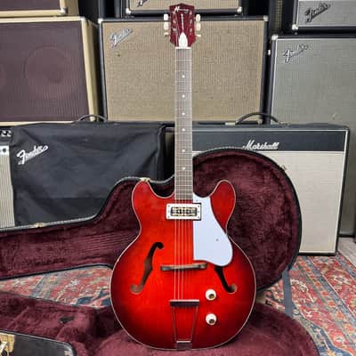 1969 Harmony Rocket I Model H53-1 Red Burst Made in USA Hard Case - 1969 image 9