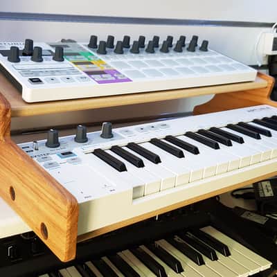 Solid Oak Arturia Keystep with Additional Shelf for Synths Effects Etc image 6