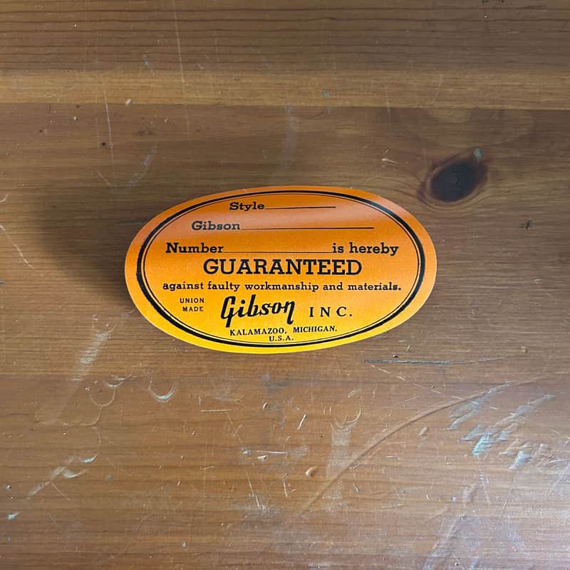 1960's Gibson Blank Orange Soundhole Label Union Made N.O.S. image 1