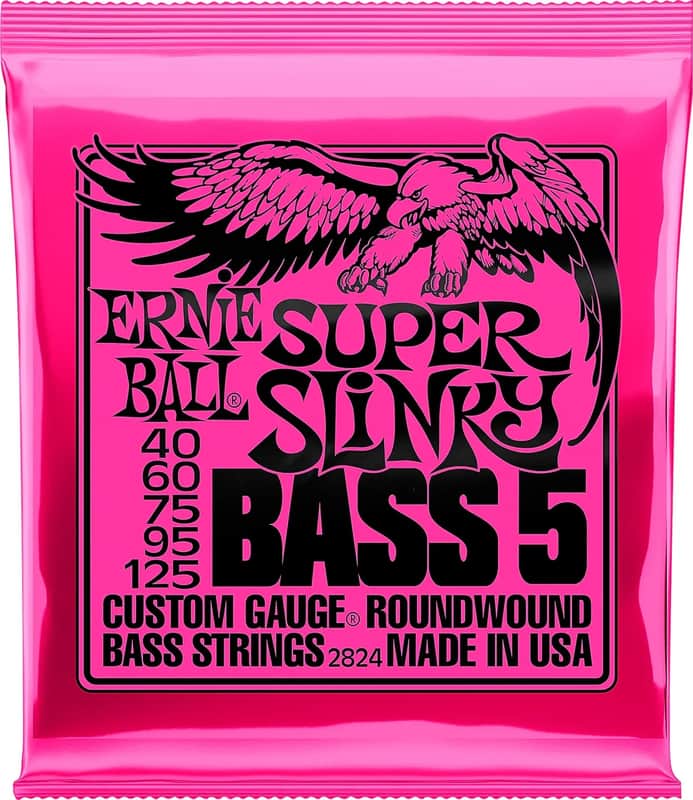 Ernie Ball 2824 Super Slinky Nickel 5-String Bass Guitar Strings, 45-125 Long Scale image 1
