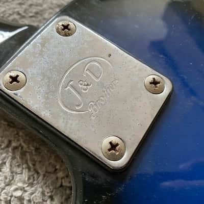 J&D Blue Mini Electric Guitar, Solid Basswood Body, Maple Neck Rosewood Fingerboard image 17