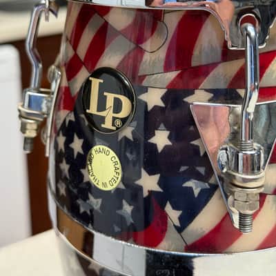 Latin Percussion LPM198-SoA Music Collection Mini Tunable Wood Conga with Chrome Hardware 2010s - Puerto Rican Flag image 2