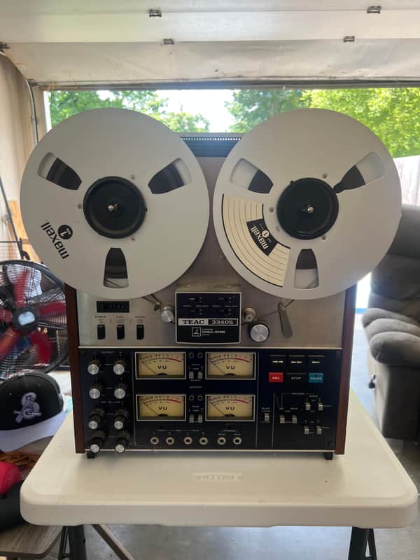 TEAC A-3340S 1/4" 4-Track Reel to Reel Tape Recorder 1970s - Silver image 1