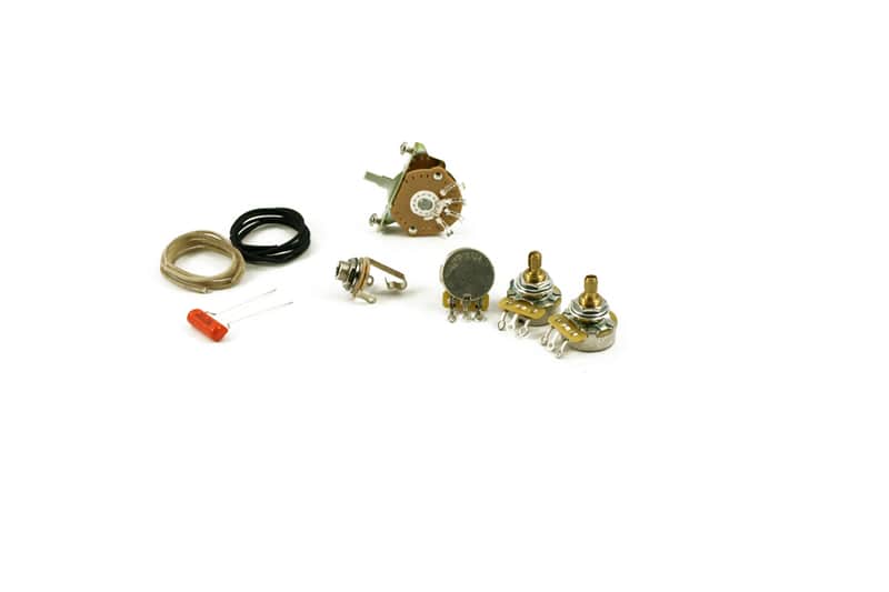 Vintage Strat Complete Wiring Kit 3 Way, CTS, Oak, Sprague, Gavitt components image 1