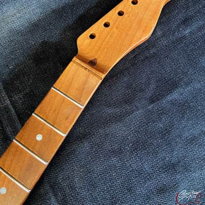 Guitar Mill T-Style Replacement Neck / 1 pc. Roasted Maple / MOP Dots / Classic C / Gloss / Med Relic (#GIN-3906) image 1