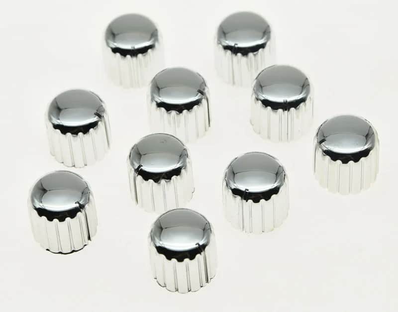 10 Piece Silver Guitar Amplifier AMP Knurled Knobs Pointers image 1
