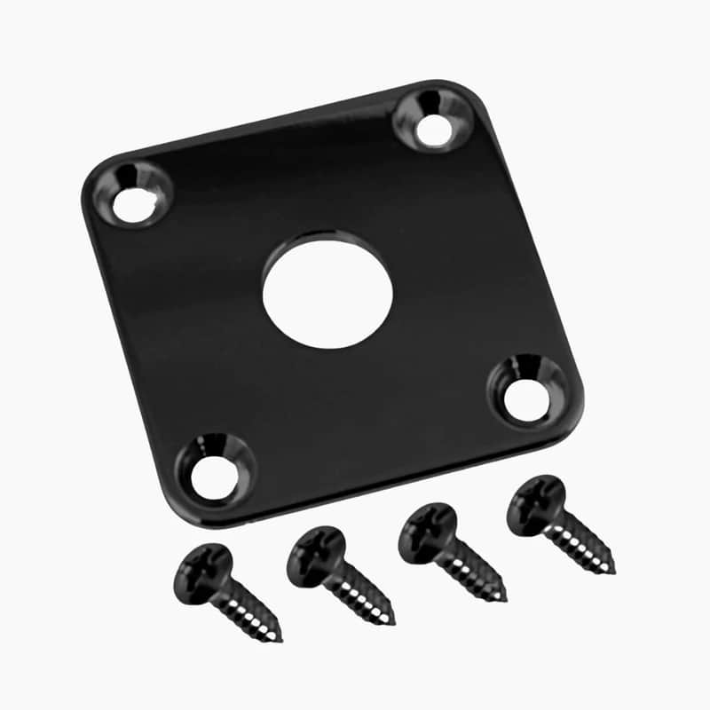 Allparts AP-0633-003 Gotoh Square Jackplate for Les Paul Black Metal image 1