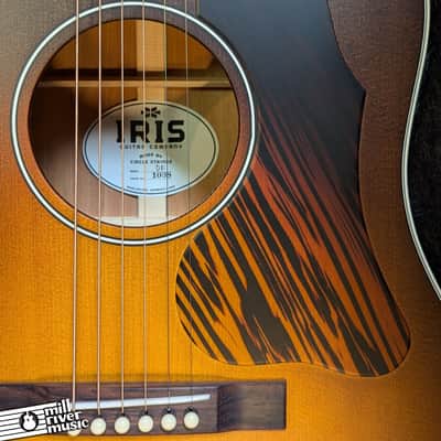 Iris DF Burst w/ White binding and Firestripe pickguard Acoustic Guitar image 10