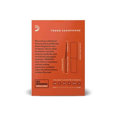 D'Addario Rico Tenor Sax Reeds | 4.0 | 10-Pack image 2