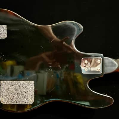 Zenon Teisco TRE-100 1962-64 electric gold foil pickups vibrato Red black burst image 4