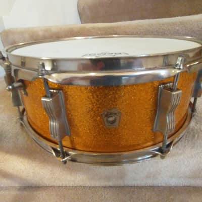 Ludwig Vintage 1966 Gold Sparkle Club Date Outfit W/ Matching Jazz Festival Snare - Amazing! image 8