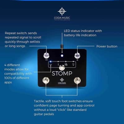 STOMP Bluetooth® 4.0 Page Turner Pedal & App Controller - Color: Black image 6