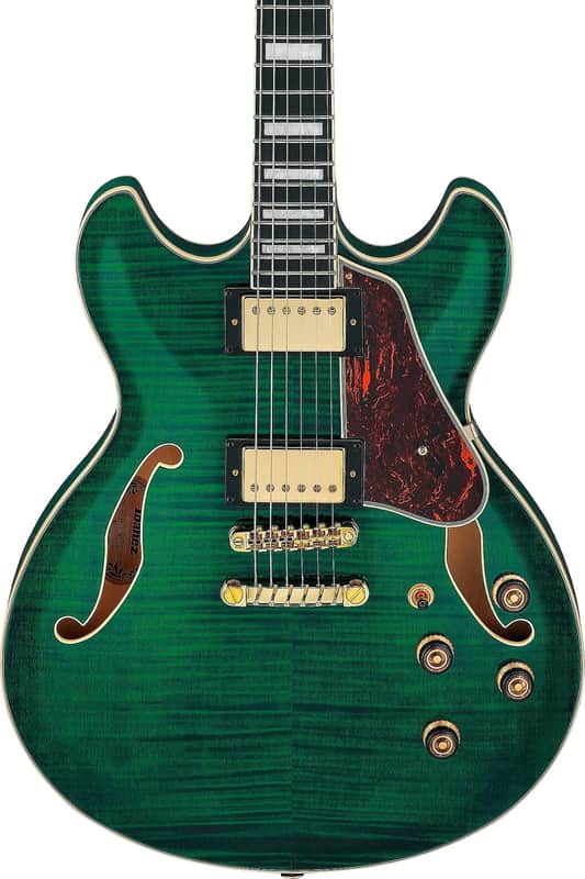 Ibanez AS93FM Artcore Expressionist Semi-Hollow Electric Guitar, Ebony Fingerboard, Transparent Moss Green image 1