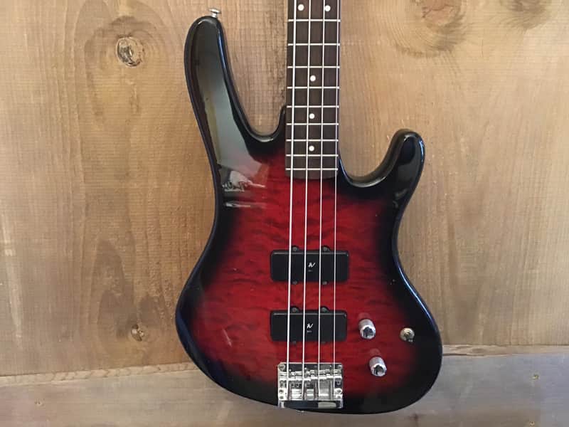 Washburn XB-120 Bantam Series Bass Guitar Flame Cherry Sunburst image 1