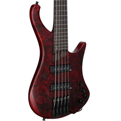 Ibanez EHB1505 Bass Guitar, 5-String (with Gig Bag), Stained Wine Red image 1