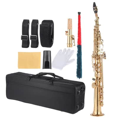 Brass Straight Soprano Bb B Flat Sax Saxophone image 1