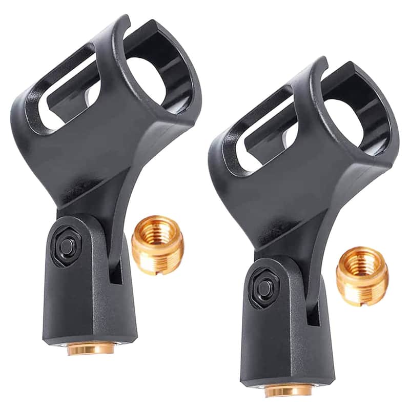 5 Core Microphone Clip Holder 2 Pieces with Screw Adapters 5/8 to 3/8 Inch image 1