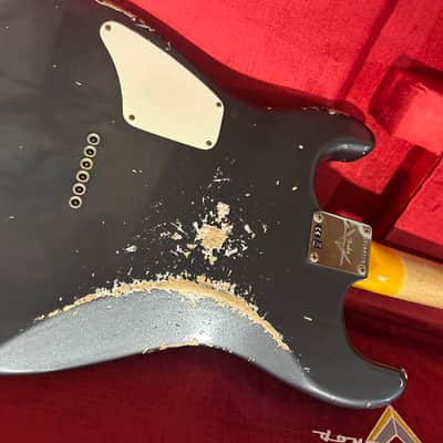 Fender Limited Edition SH Heavy Relic Charcoal Frost Metallic image 9