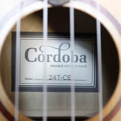 Cordoba 24T-CE Tenor Single Cutaway Acoustic-Electric Ukulele Cedar/Maple #32759 image 4