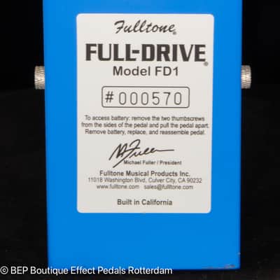 Fulltone FD1 Full-Drive 1 Overdrive 2018 s/n 570 made in the USA image 9