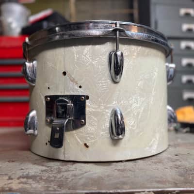 1950s Slingerland 8x12 Tom Tom Project in White Marine Pearl image 3