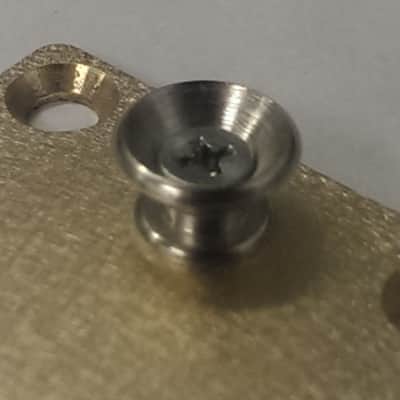 KGC Brass Neck Plate with Strap Button for 4 Bolt Neck, Fender etc image 4