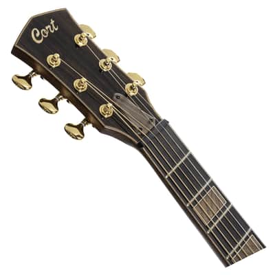 Cort Modern Black Masterpiece A/E Guitar w/Case - Transparent Black Gloss image 4